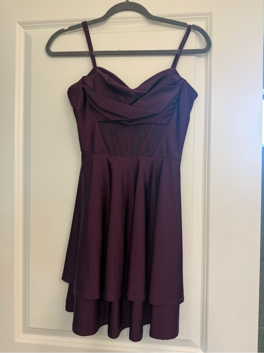City Studio Plum Cowl Neck Mini Dress